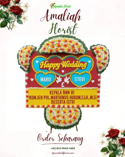 Karangan Papan Bunga Pernikahan di Siloting